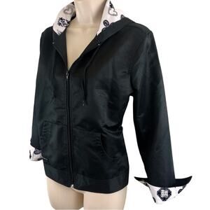 Disney Parks Authentic Lined MM28 Full Zip Hooded Black Outdoor Rain Jacket